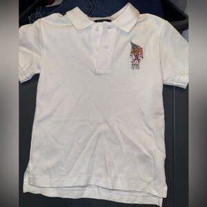 Polo by Ralph Lauren Kids White Polo with Embroidered Bear